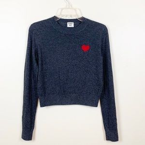 Aritzia Sunday Best Wool Heart Cropped Sweater